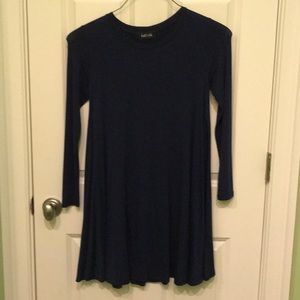 Navy Flowy Swing Dress